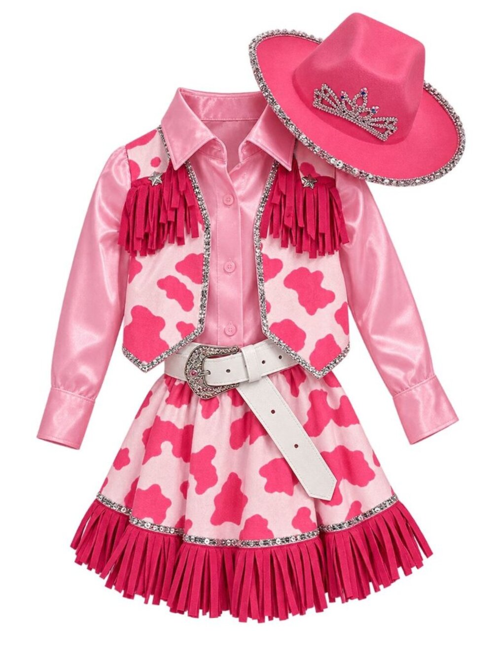 Girl Chasing Fireflies Wishcraft Pink Cowgirl Western Costume Hat Set Size 4/4T